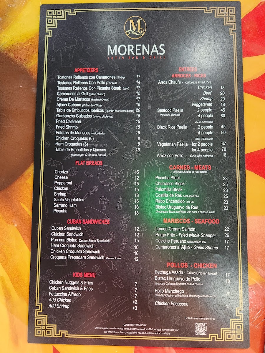 Menu Morenas Latin Bar & Grill-10