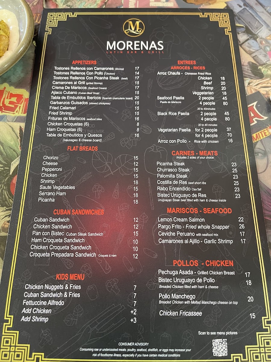 Menu Morenas Latin Bar & Grill-7
